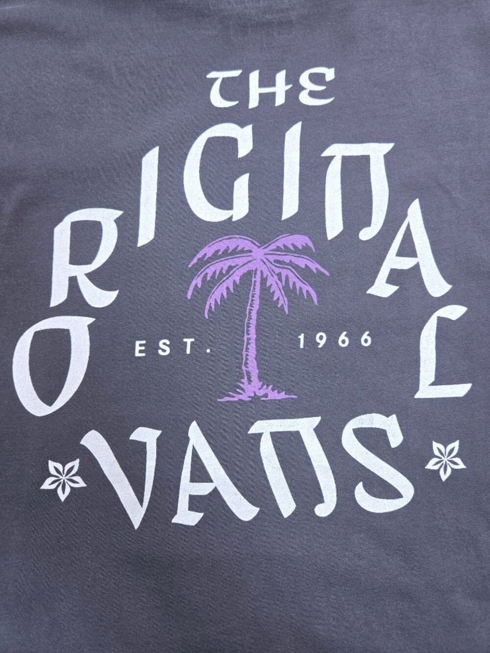 Vans Mens Charcoal Gray Graphic T-Shirt Size Medium